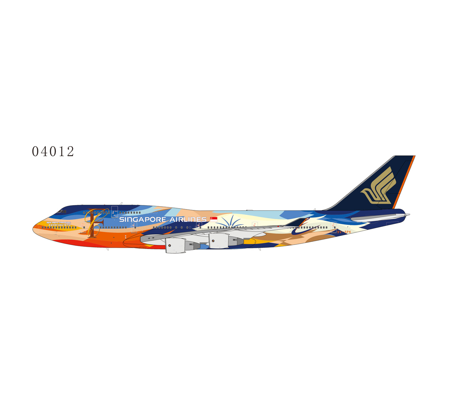 NG Models 1:400 Singapore Airlines Boeing 747-400 9V-SPK "Tropical" 04012