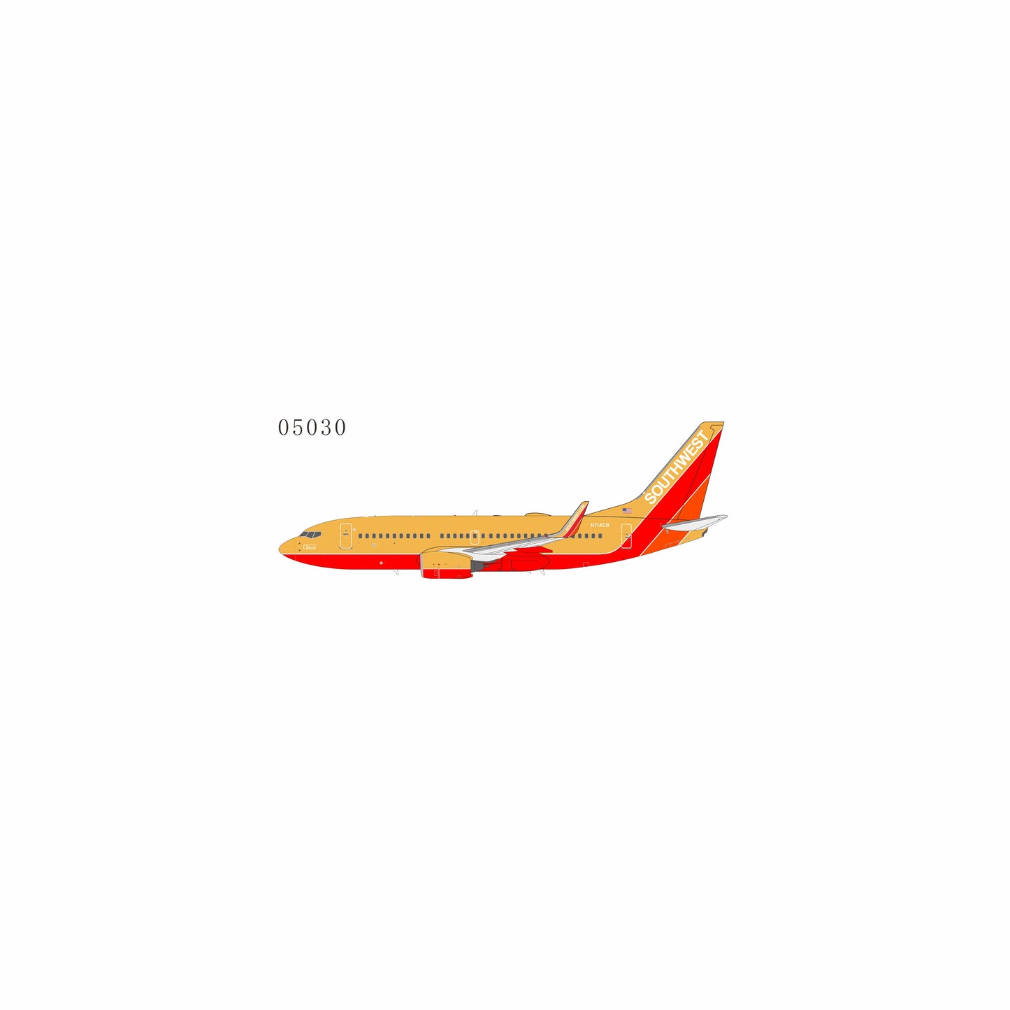 Pre-Order NG Models 1:200 Southwest Airlines Boeing 737-700 N714CB "Desert Gold" 05030