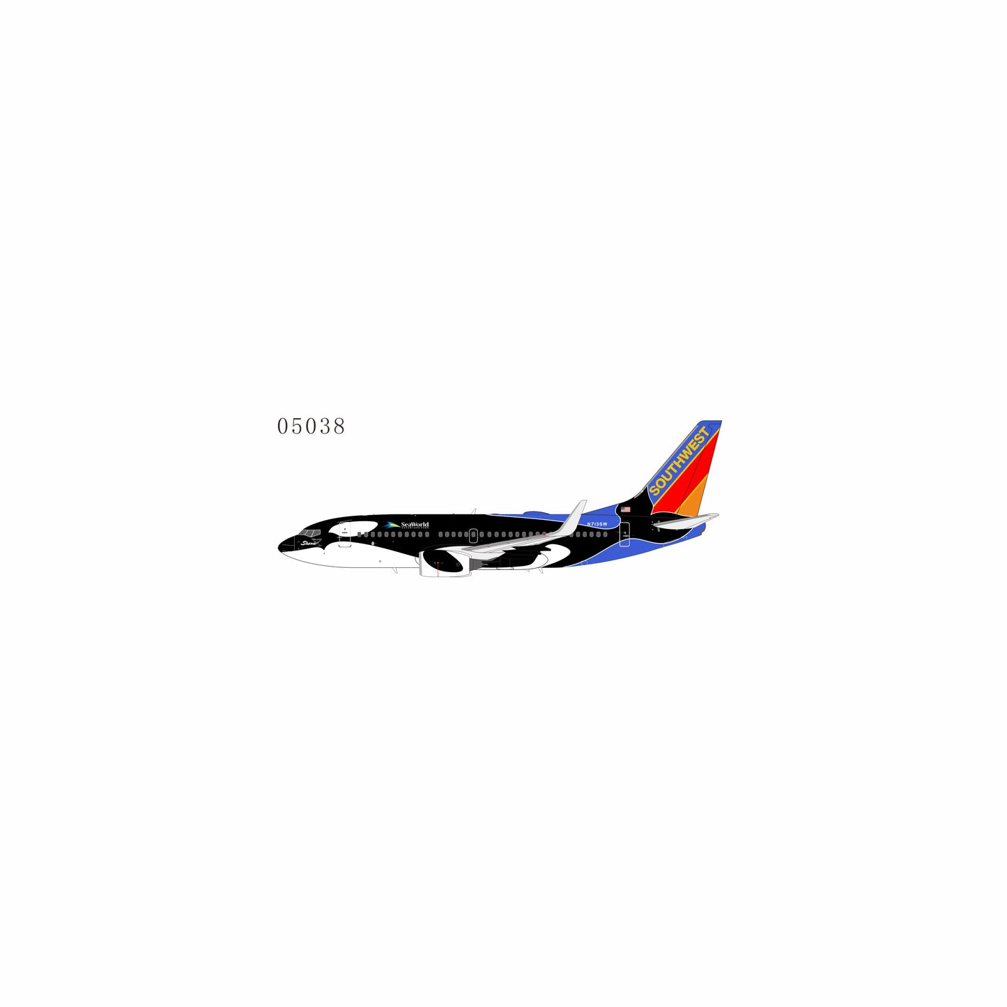 Pre-Order NG Models 1:200 Southwest Airlines Boeing 737-700 N713SW "Shamu" 05038