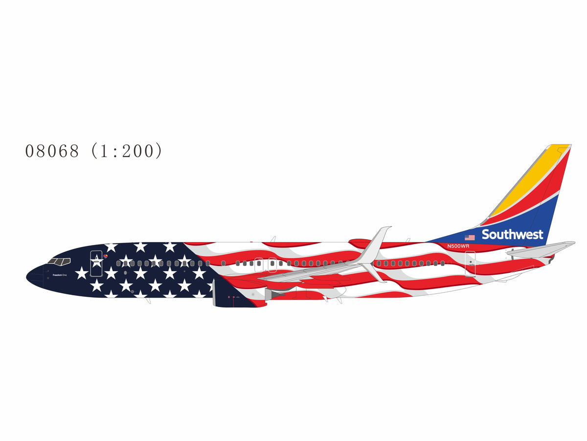 Pre-Order NG Models 1:200 Southwest Airlines Boeing 737-800 N500WR "Freedom One" 08068