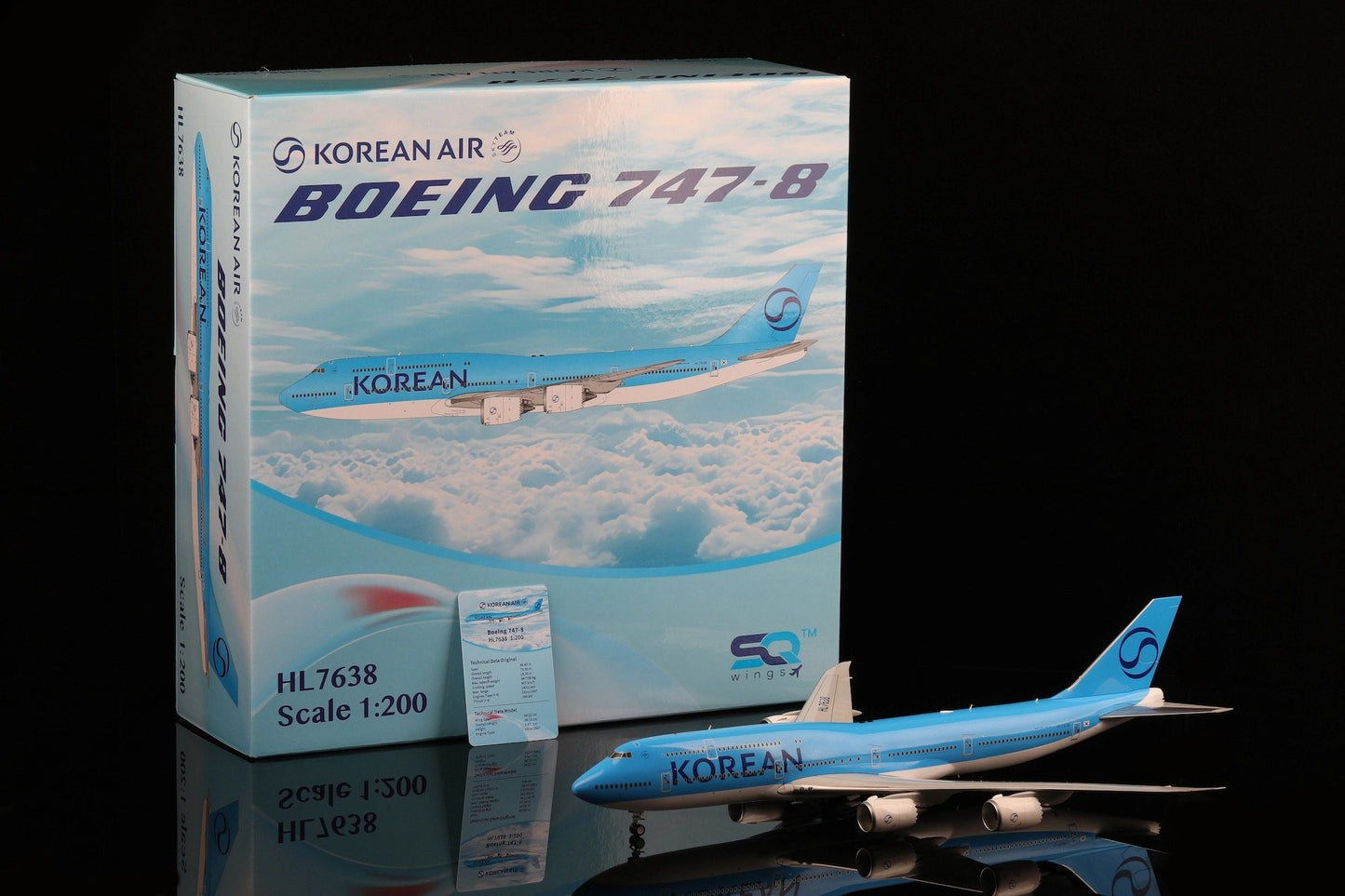 Pre-Order SQ Wings 1:200 Korean Air Boeing 747-8 HL7638 "New Livery" L2179