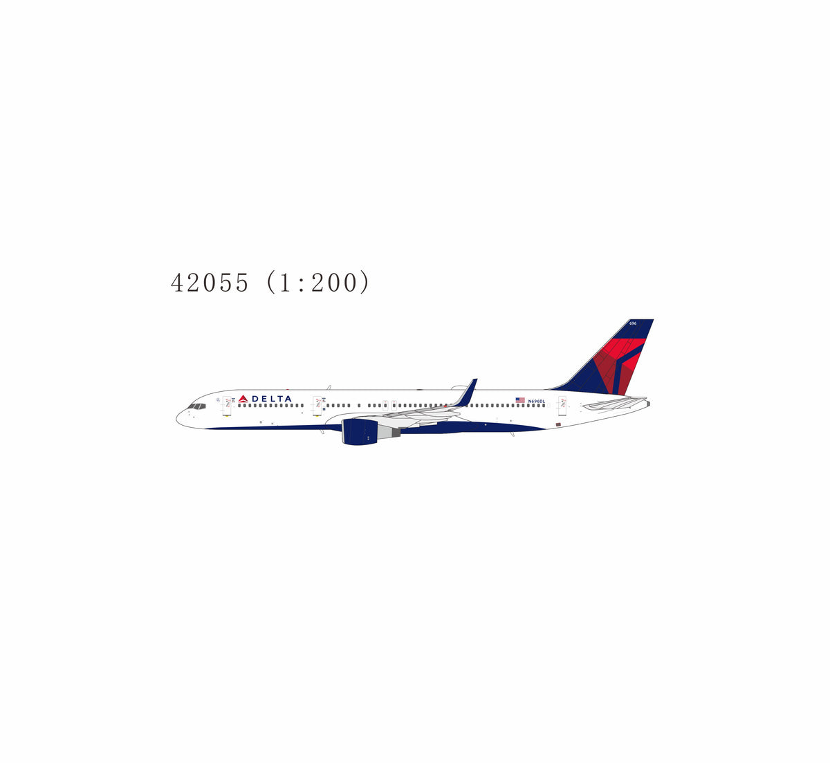 Pre-Order (RESTOCK) NG Models 1:200 Delta Air Lines Boeing 757-200 N696DL 42055