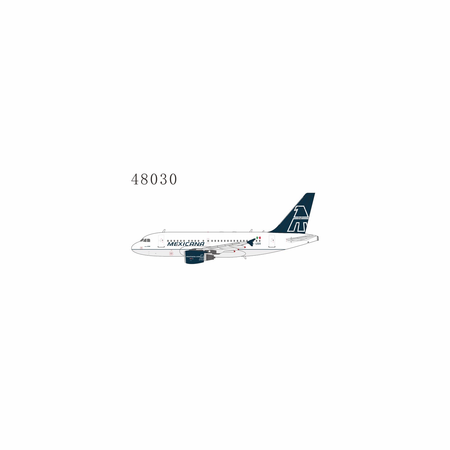 Pre-Order NG Models 1:400 Mexicana Airbus A318 XA-UBR "Old Colors" 48030
