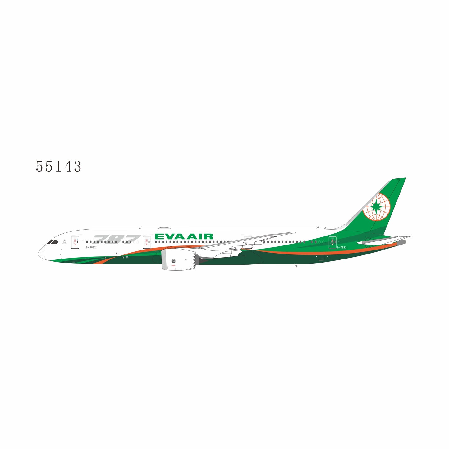 Pre-Order NG Models 1:400 Eva Airways Boeing 787-9 B-17882 55143