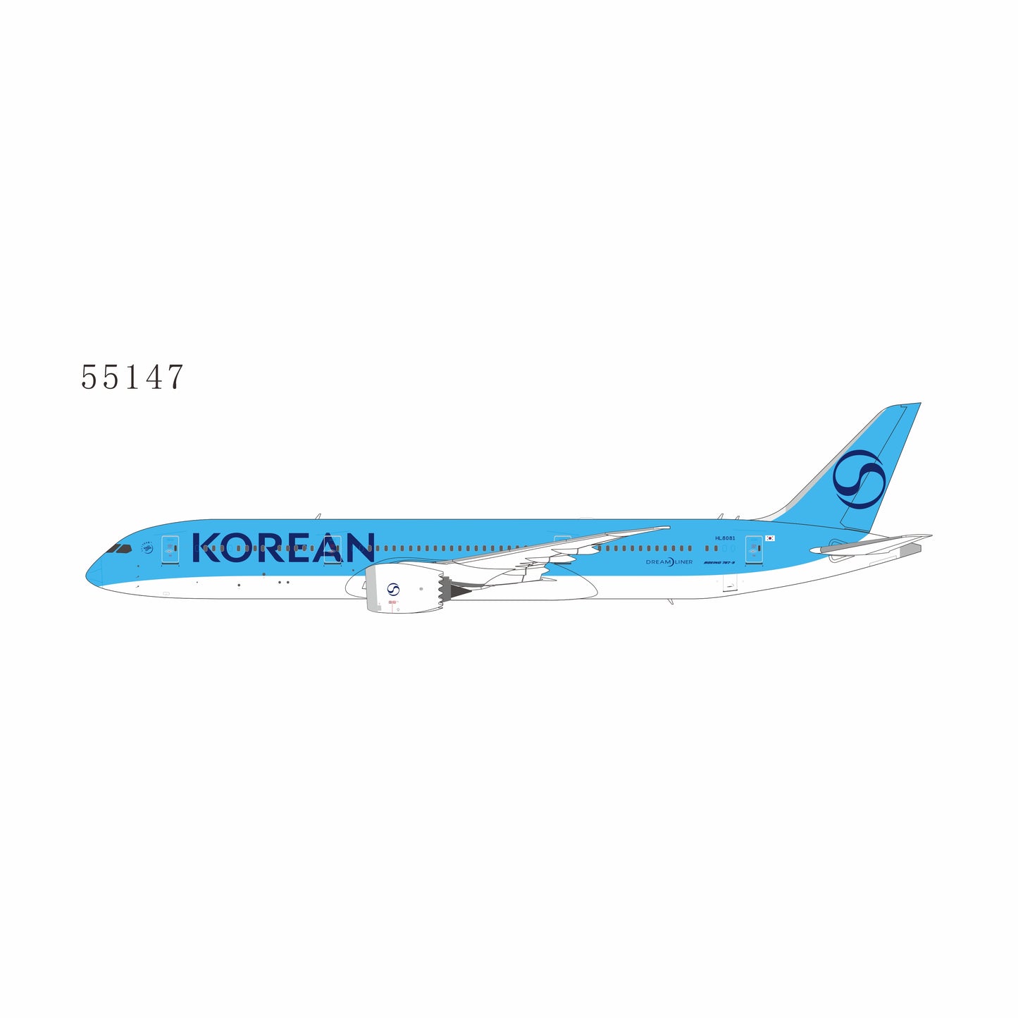 NG Models 1:400 Korean Air Boeing 787-9 HL8081 "2025's" 55147