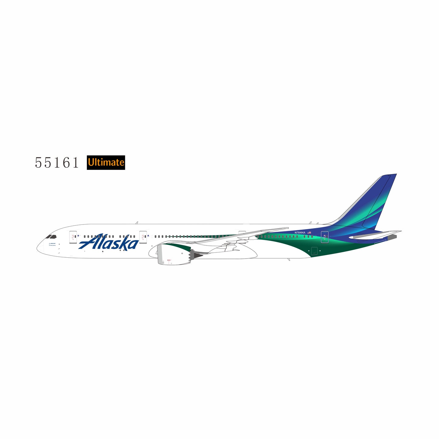 Pre-Order NG ULTIMATE 1:400 Alaska Airlines Boeing 787-9 N784HA "new colors" 55161