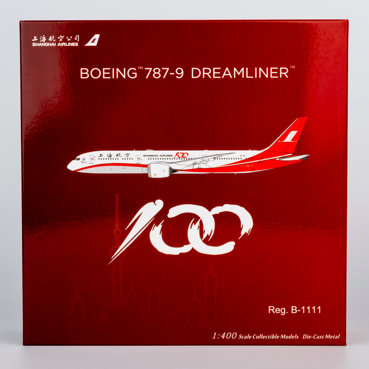 Pre-Order NG Models 1:400 Shanghai Airlines Boeing 787-9 B-1111 "100th Aircraft" 55170