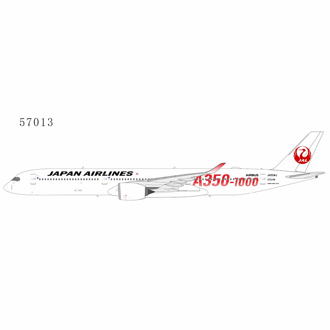 NG Models 1:400 Japan Airlines (JAL) A350-1000 JA01WJ with red "A350-1000" NG 57012