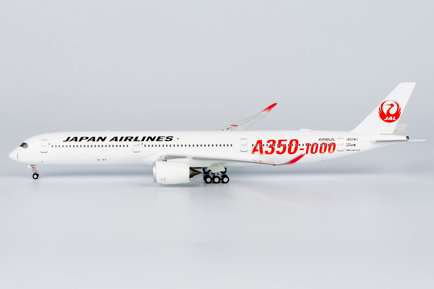 NG Models 1:400 Japan Airlines (JAL) A350-1000 JA02WJ with red "A350-1000" NG 57013