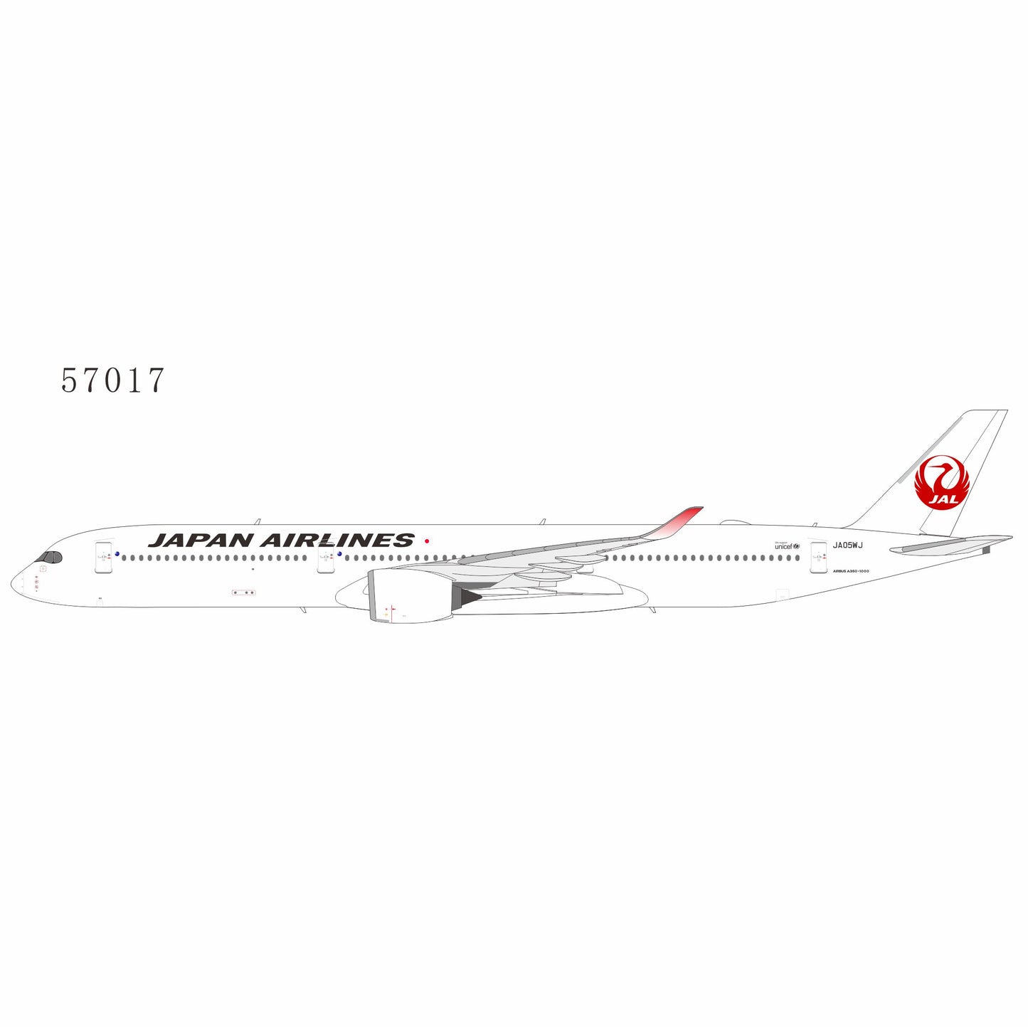 NG Models 1:400 Japan Airlines (JAL) Airbus A350-1000 JA05WJ 57017