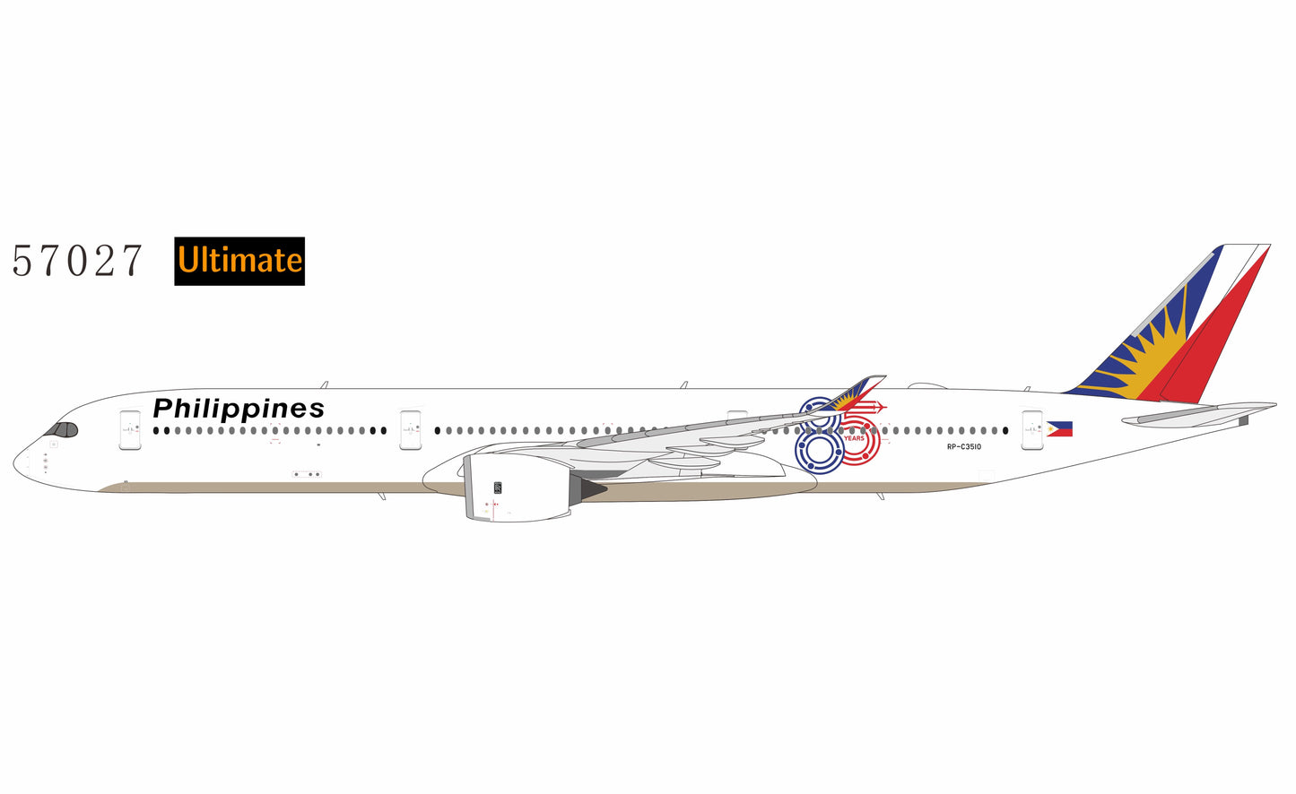 NG Models ULTIMATE 1:400 Philippine Airlines Airbus A350-1000 RP-C3510 "85th Anniversary" 57027