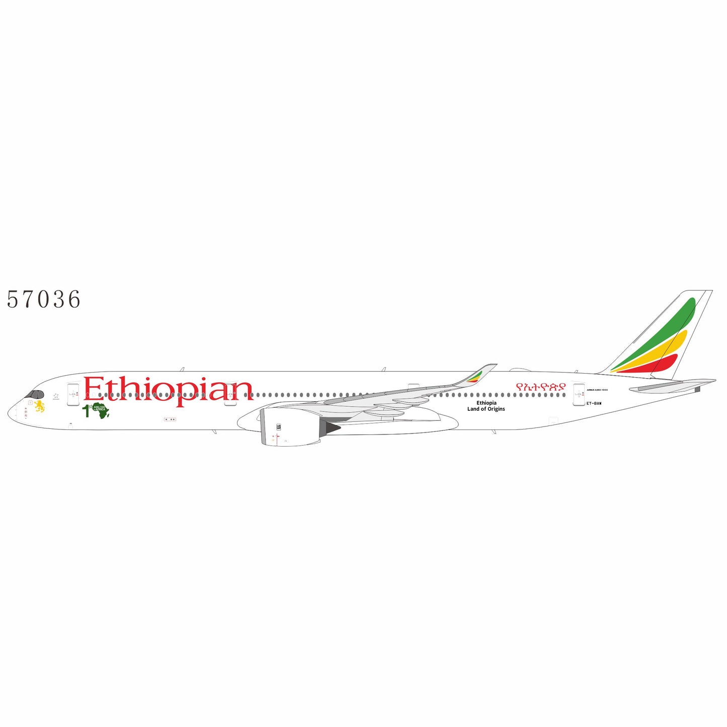 Pre-Order NG Models 1:400 Ethiopian Airlines Airbus A350-1000 ET-BAW "First in Africa" 57036