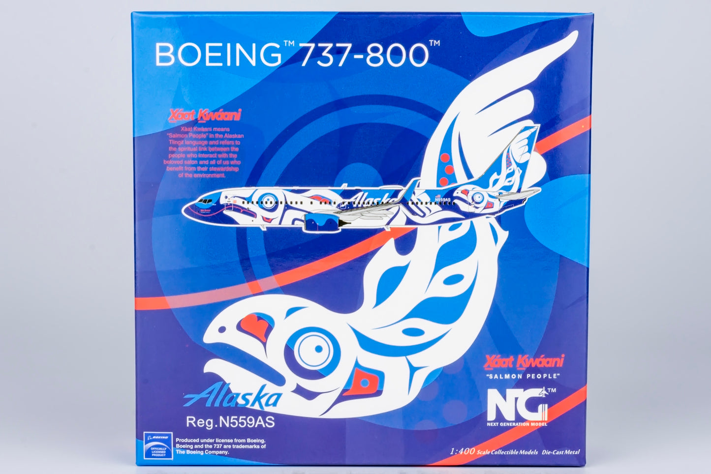 NG Models 1:400 Alaska Airlines Boeing 737-800 "Salmon People" N559AS NG 58196