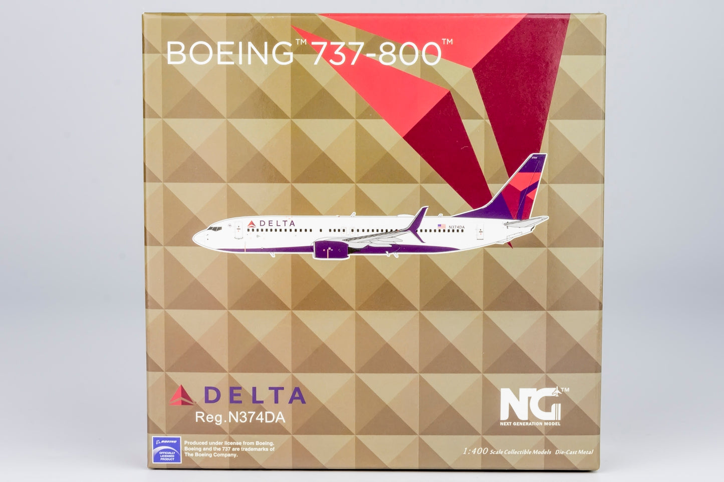 NG Models 1:400 Delta Air Lines Boeing 737-800 (first -800 with scimitars for Delta) N374DA NG 58218