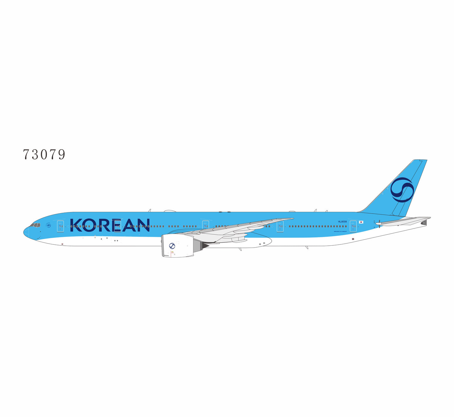 NG Models 1:400 Korean Air Boeing 777-300ER HL8008 "2025's" 73079