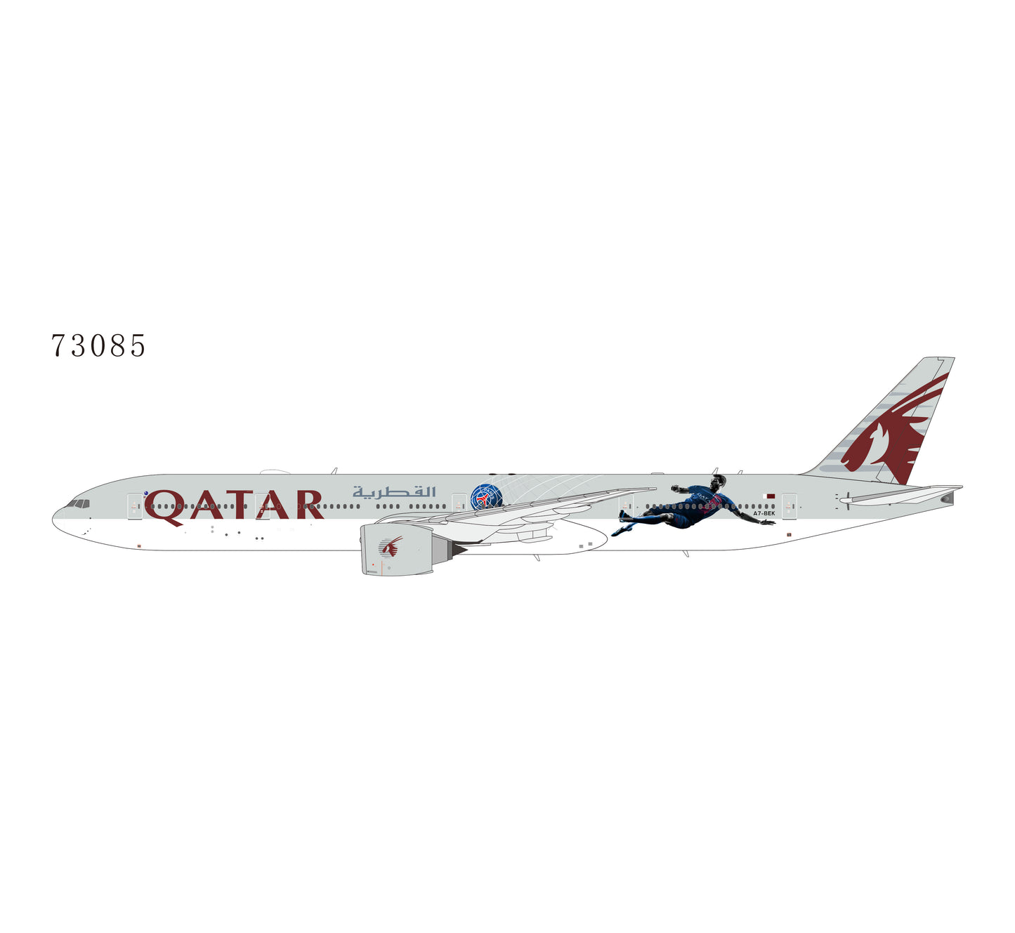 NG Models 1:400 Qatar Airways Boeing 777-300ER A7-BEK "Paris Saint Germain" 73085