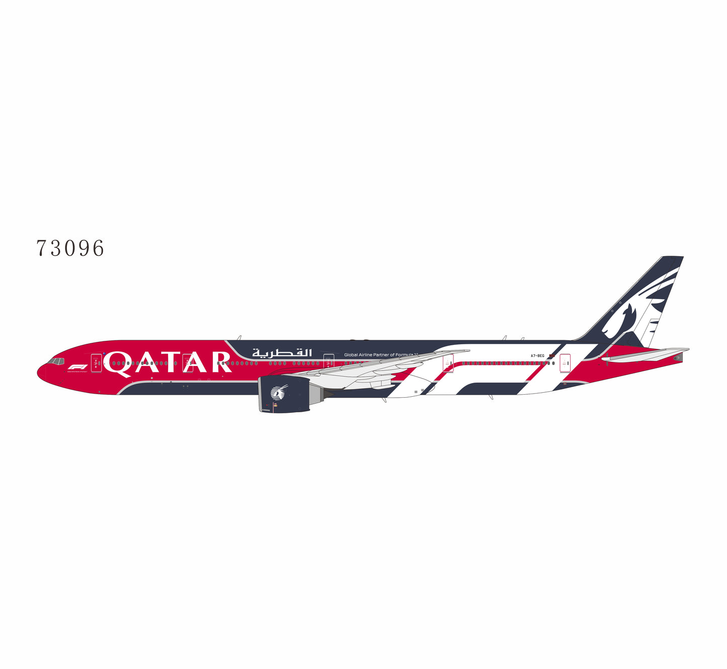 Pre-Order NG Models 1:400 Qatar Airways Boeing 777-300ER A7-BEG "F1" 73096