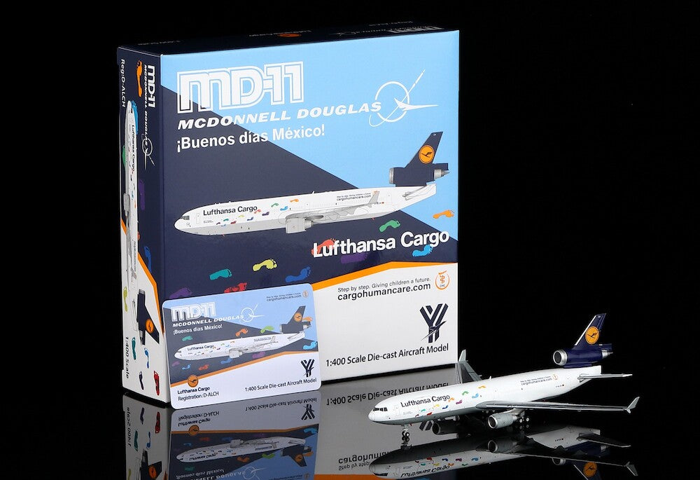 YY Wings 1:400 Lufthansa Cargo McDonnell Douglas MD-11F D-ALCH "Cargo Human Care" Interactive YY1102D