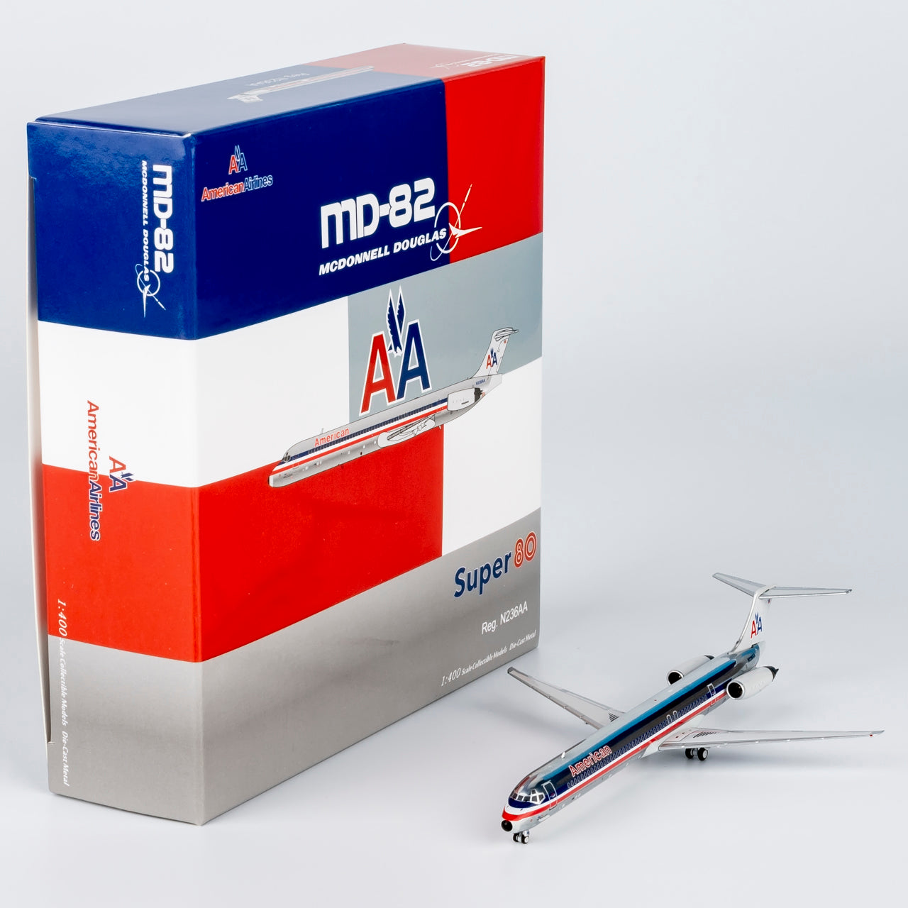 NG Models 1:400 American Airlines MD-82 "Black Nosecone" N236AA NG 83008
