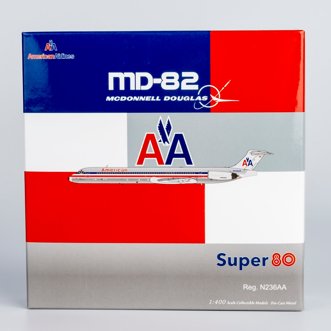 NG Models 1:400 American Airlines MD-82 "Black Nosecone" N236AA NG 83008
