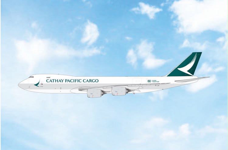 Pre-Order Phoenix Models 1:400 Cathay Pacific Cargo Boeing 747-8F B-LJH "80 Years" 04732