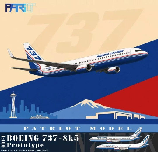 Pre-Order Patriot Model 1:400 Boeing 737-8K5 N737BX Prototype No Winglets PT-400-033