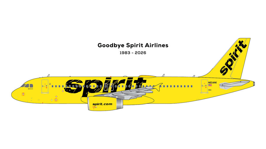 Pre-Order GeminiJets 1:400 Spirit Airlines Airbus A320 N604NK "Final Revenue Flight" GJNKS2442