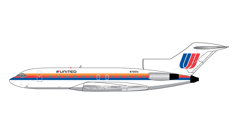 Gemini Jets 1:400 United Airlines Boeing 727-100 N7001U GJUAL2349