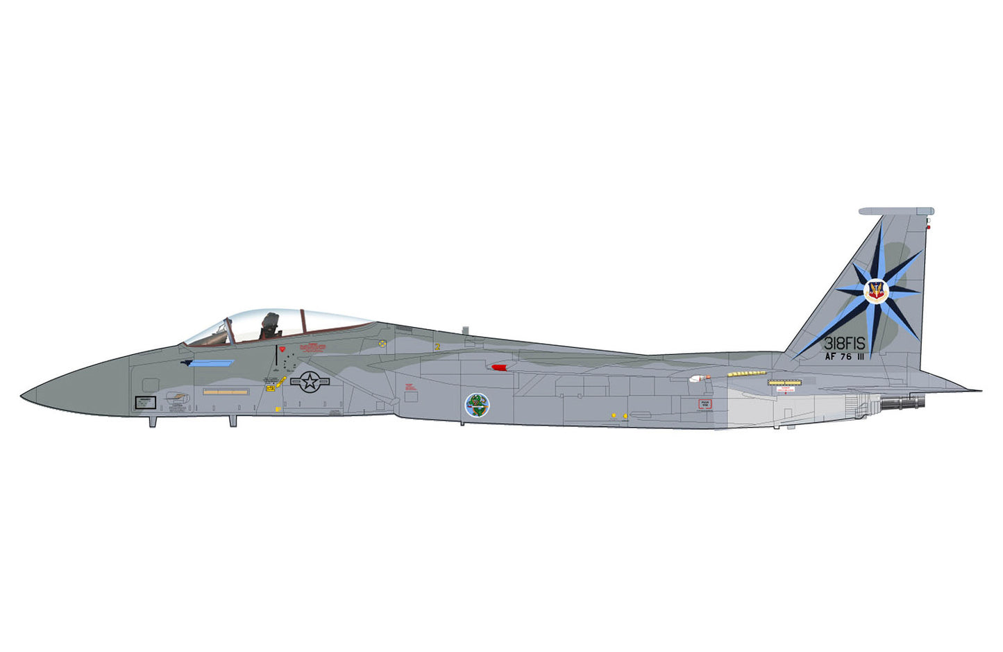 Hobby Master 1:72 F-15A Eagle 76-0111, 318th FIS, USAF (with ASM-135 missile) HA4544