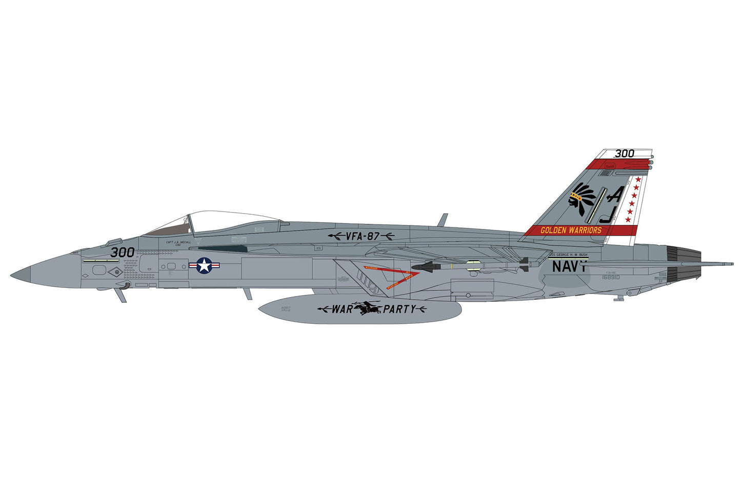 Hobby Master 1:72 F/A-18E "Golden Warriors" 168910, VFA-87, 2017 "Operation Inherent Resolve" HA5141