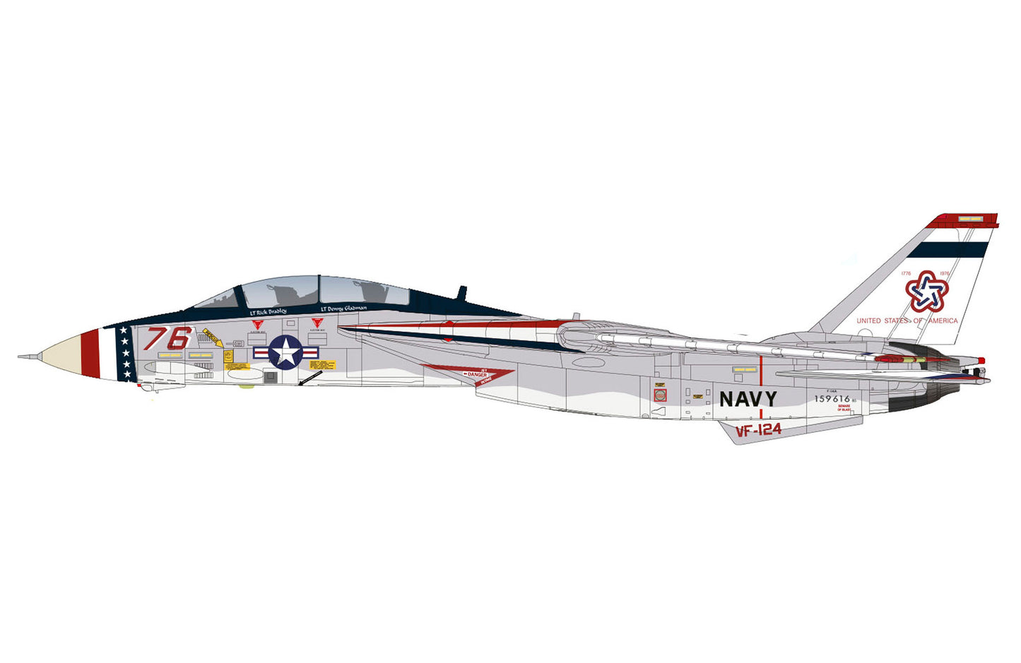 Hobby Master 1:72 F-14A "Bicentennial Scheme" 159616, VF-124, 1976 HA5259