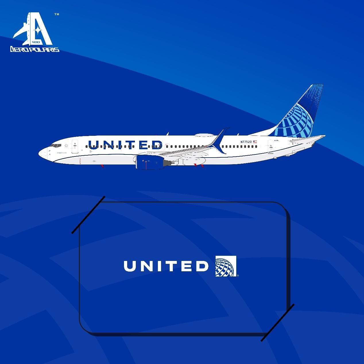 Aero Polaris 1:400 United Airlines Boeing 737-800 N77520 HA7380026