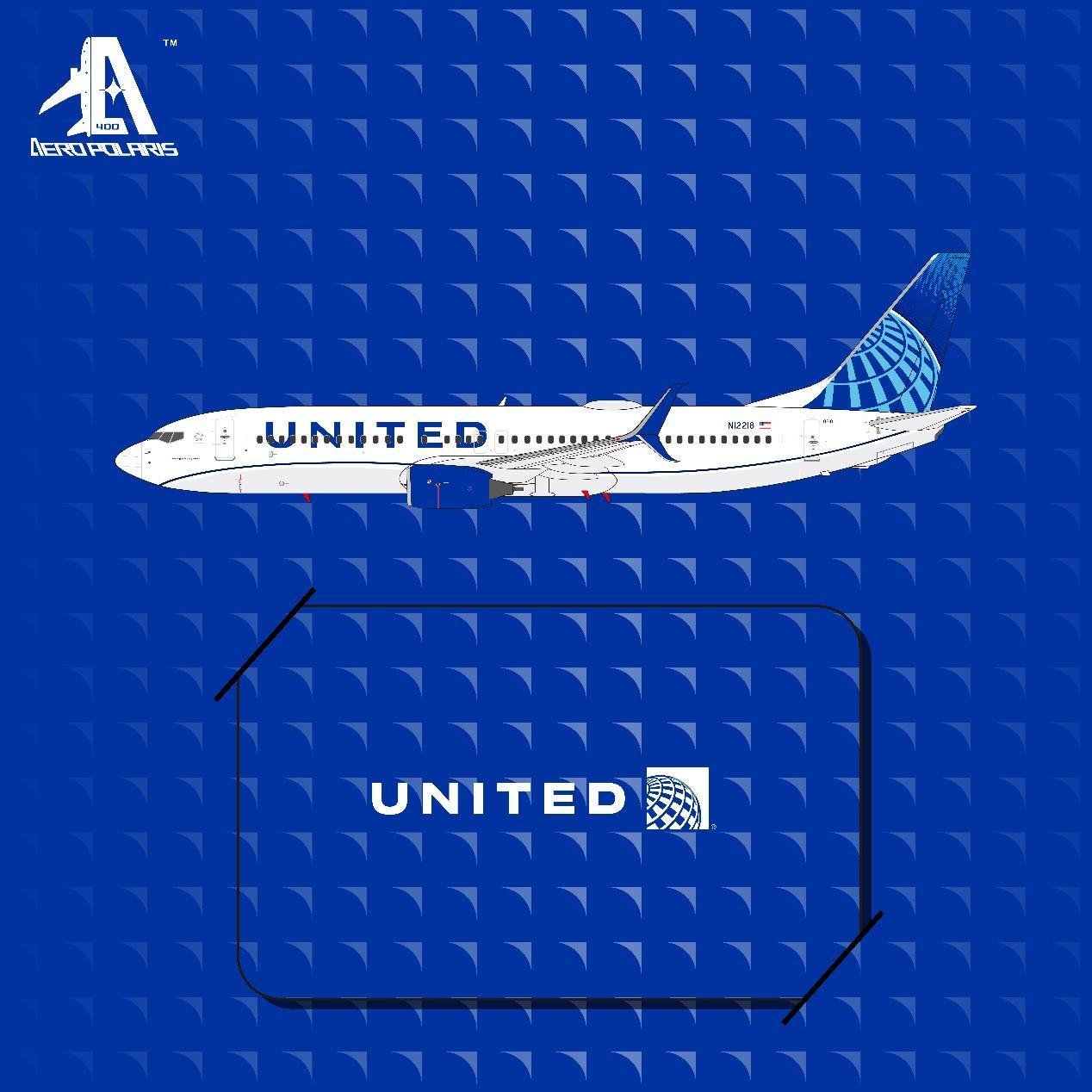 Aero Polaris 1:400 United Airlines Boeing 737-800 N12218 HA7380027