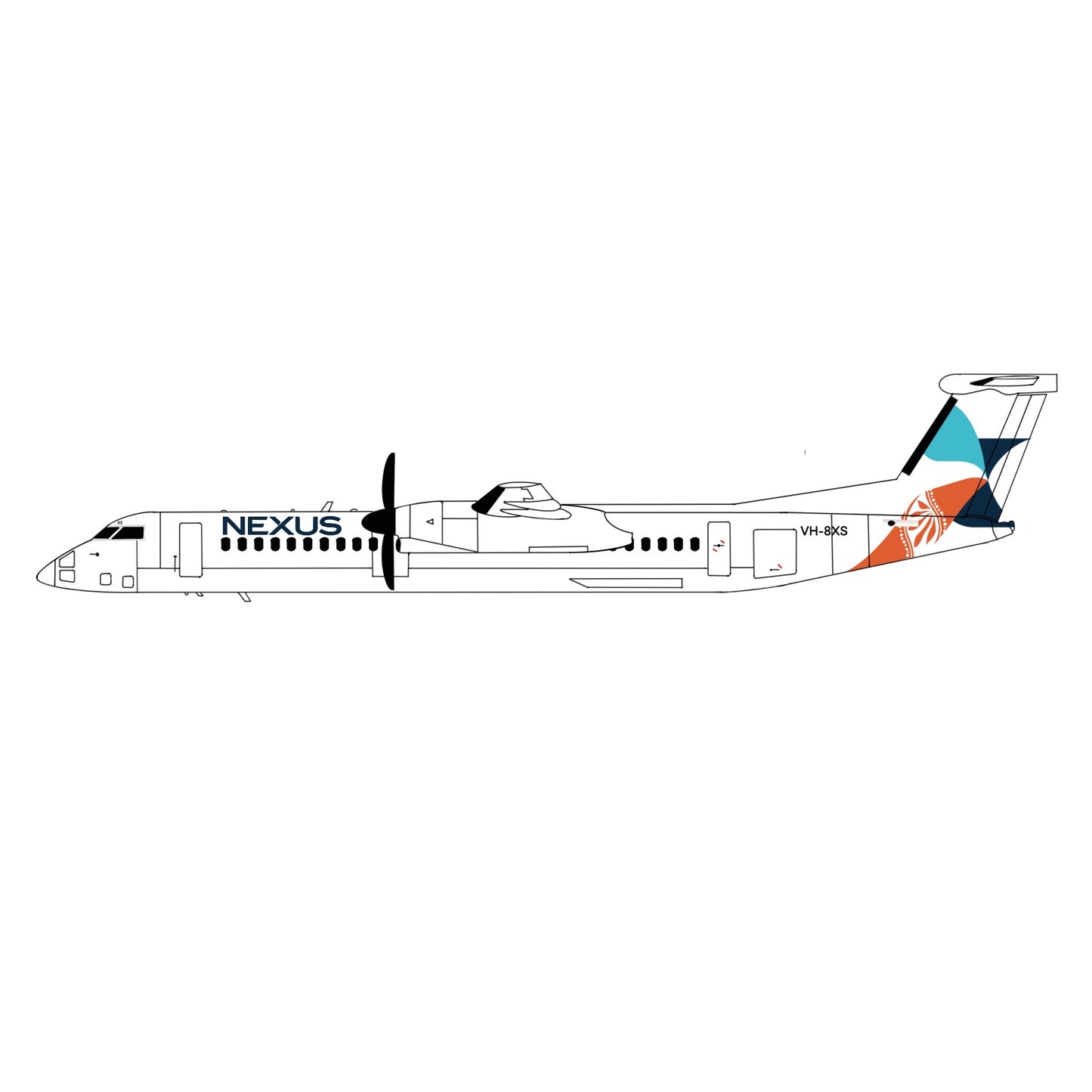3D Design Deck 1:400 Nexus Airlines Bombardier Q400 VH-8XS 110