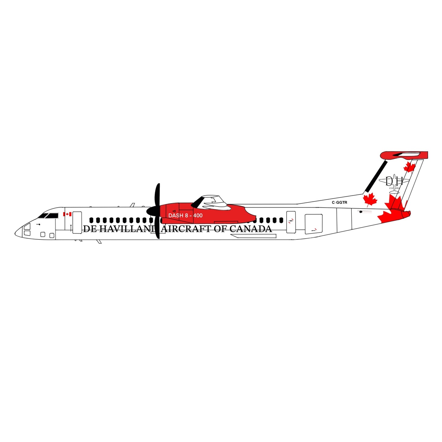 3D Design Deck 1:400 De Havilland Aircraft of Canada Bombardier Q400 C-GGTR 111
