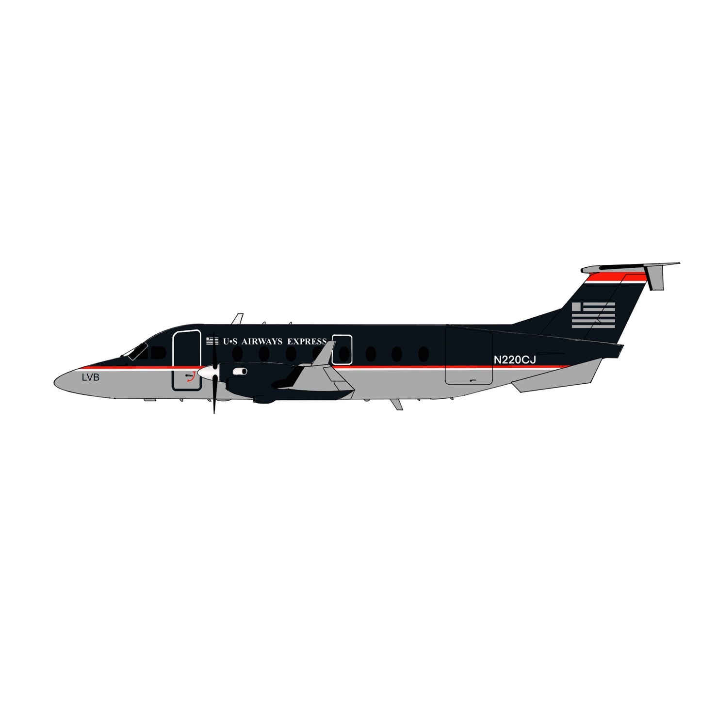Pre-Order 3D Design Deck 1:400 US Airways Express (Colgan) Beechcraft B1900D N220CJ 134