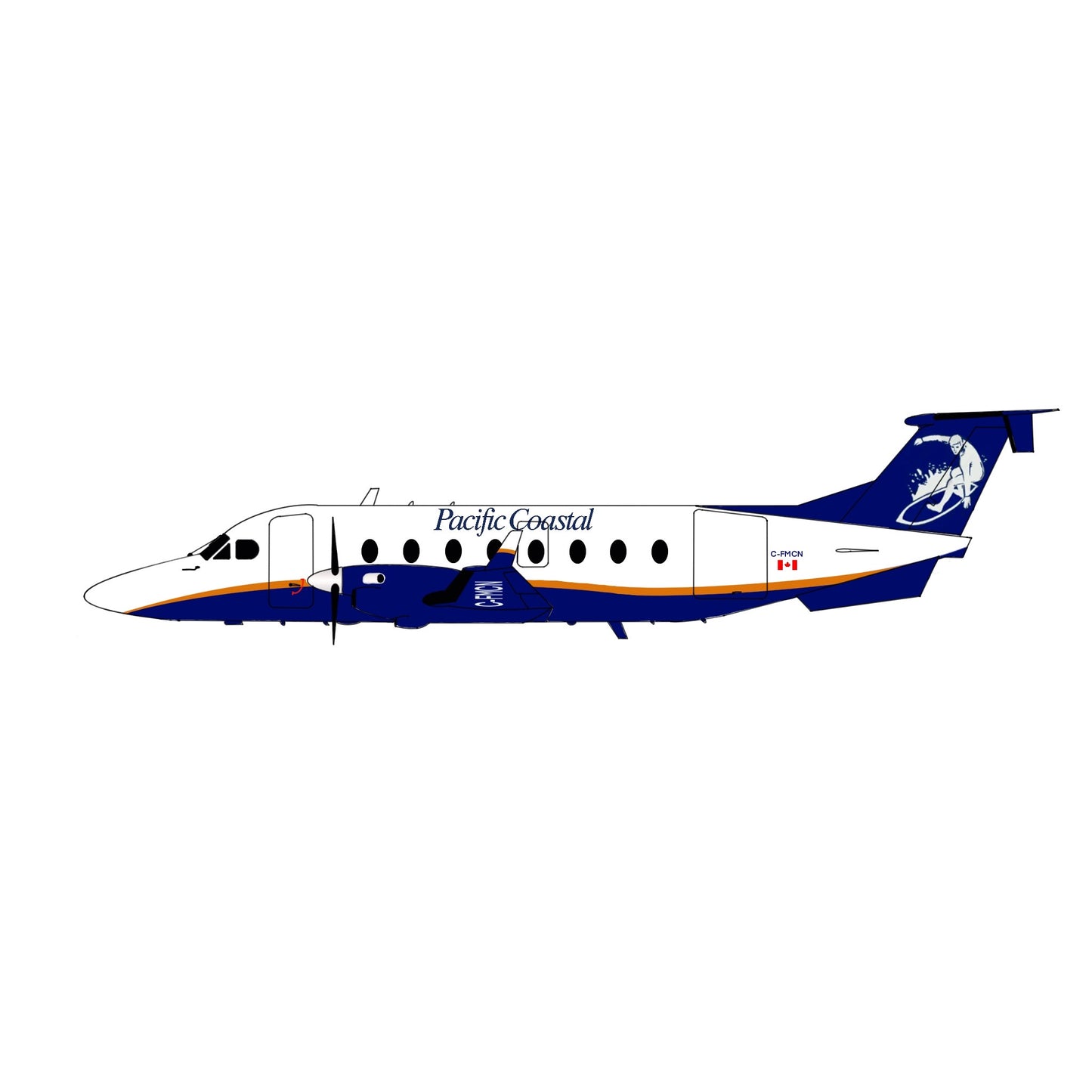 3D Design Deck 1:200 Pacific Coastal Beechcraft 1900D C-FMCN "Surfer" 156