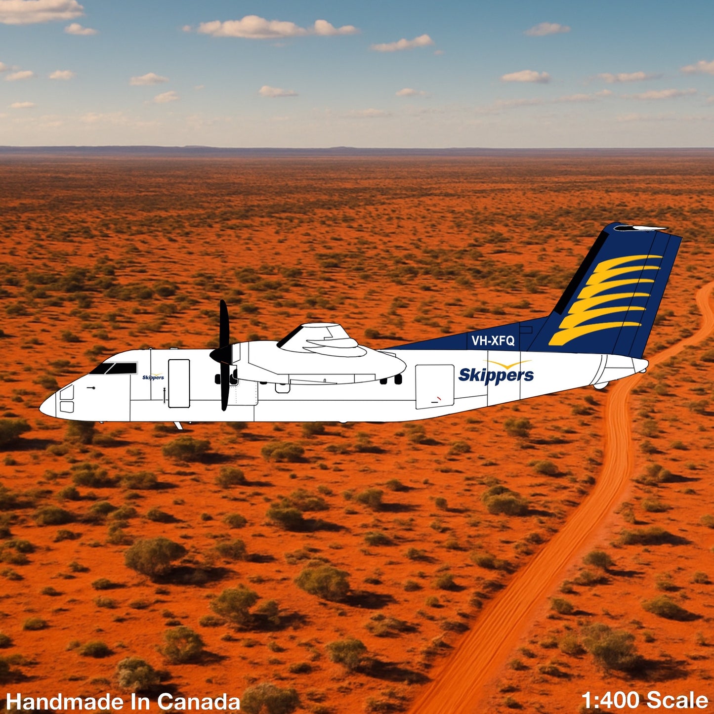 3D Design Deck 1:400 Skippers DHC Dash 8 Q100 VH-XFQ 147