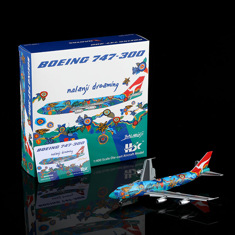 HX Models 1:400 Qantas Airways Boeing 747-300 VH-EBU Flaps Down "Nalanji Dreaming" B606501F