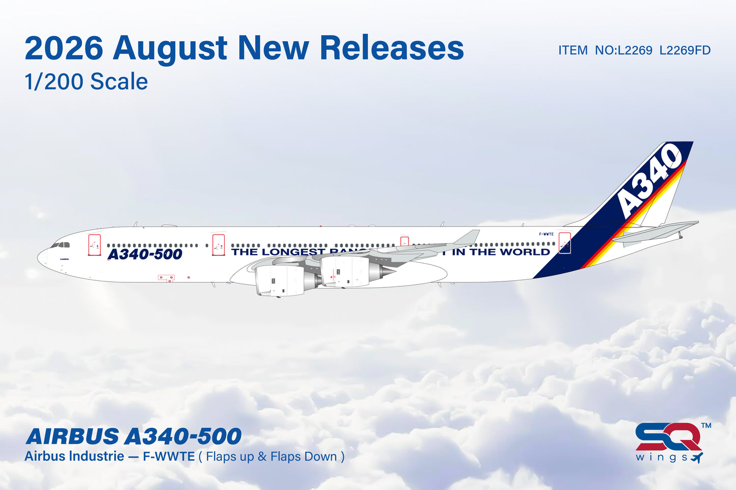 Pre-Order SQ Wings 1:200 Airbus Industrie A340-500 F-WWTE