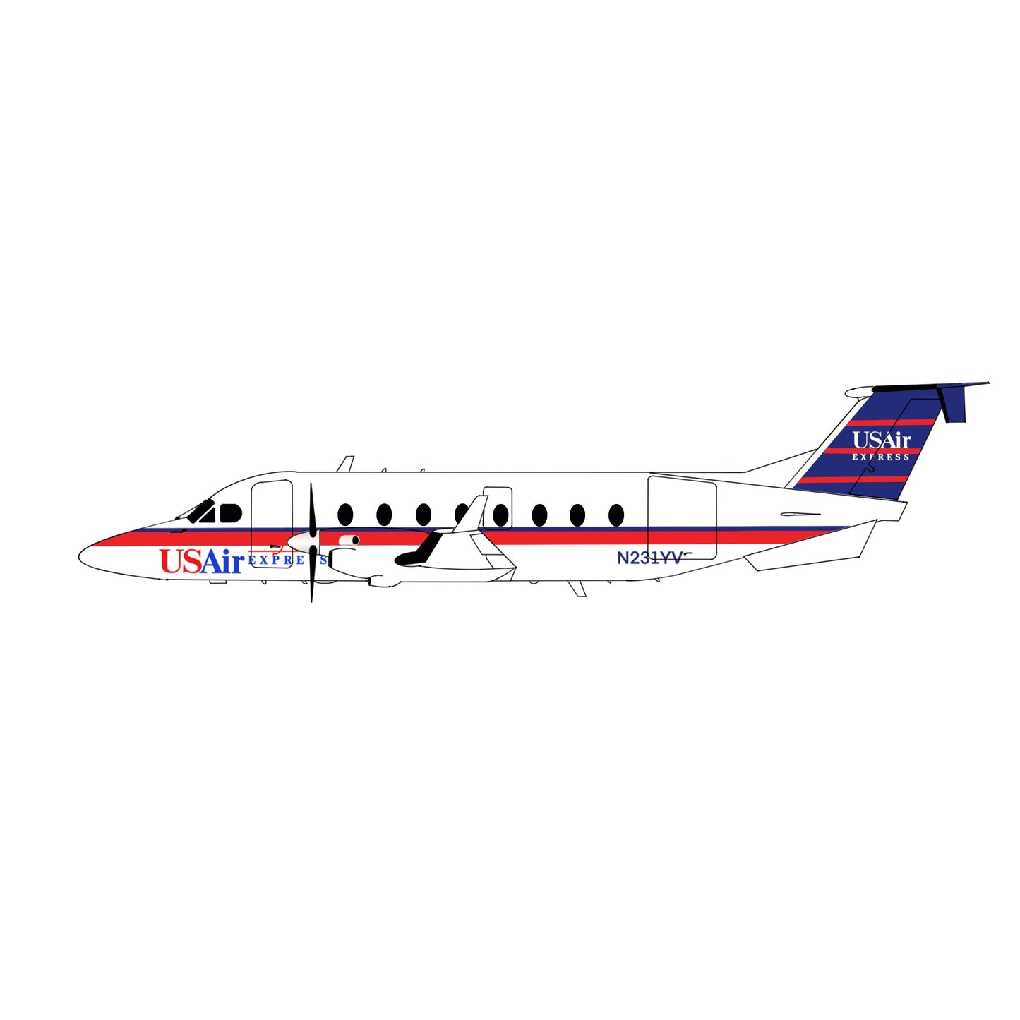 3D Design Deck 1:200 USAir Express Beechcraft 1900D N231YV