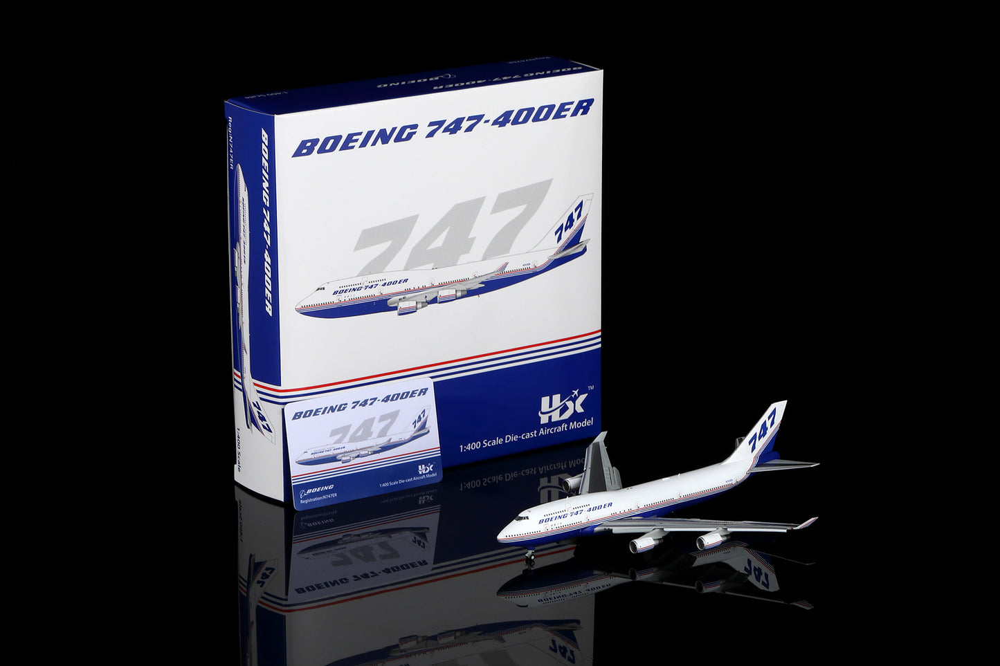 HX Models 1:400 Boeing 747-400 N747ER "House Colors" Flaps Down B611601F