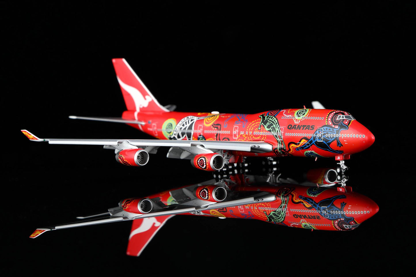 HX Models 1:400 Qantas Airways Boeing 747-400 VH-OJB Flaps Down "Wunala Dreaming" B616502F