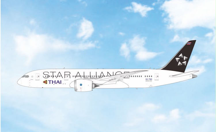 Pre-Order Phoenix Models 1:400 Thai Airways Boeing 787-8 HS-TQO "Star Alliance" 12126