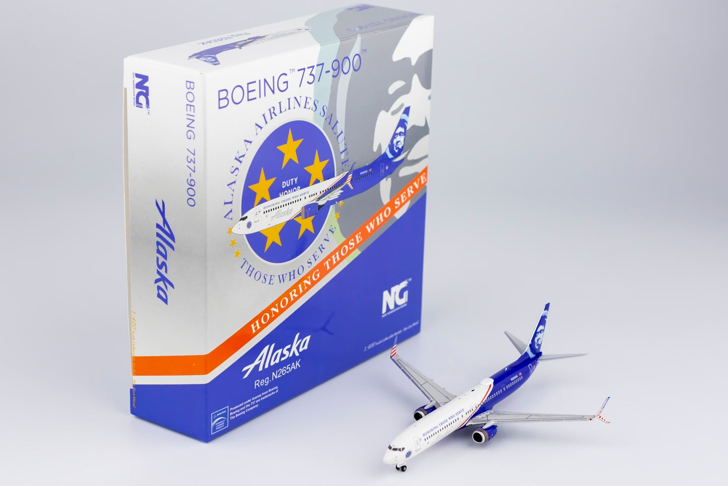 NG Models 1:400 Alaska Airlines Boeing 737-900 "Honoring Those Who Serve" N265AK NG 79007