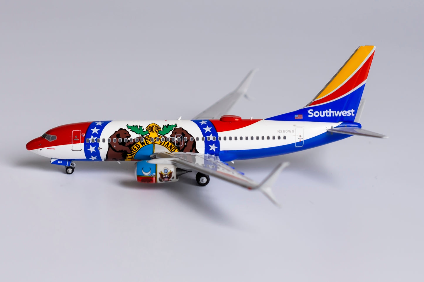 NG Models 1:400 Southwest Airlines Boeing 737-700 (scimitar) Missouri One N280WN NG 77016