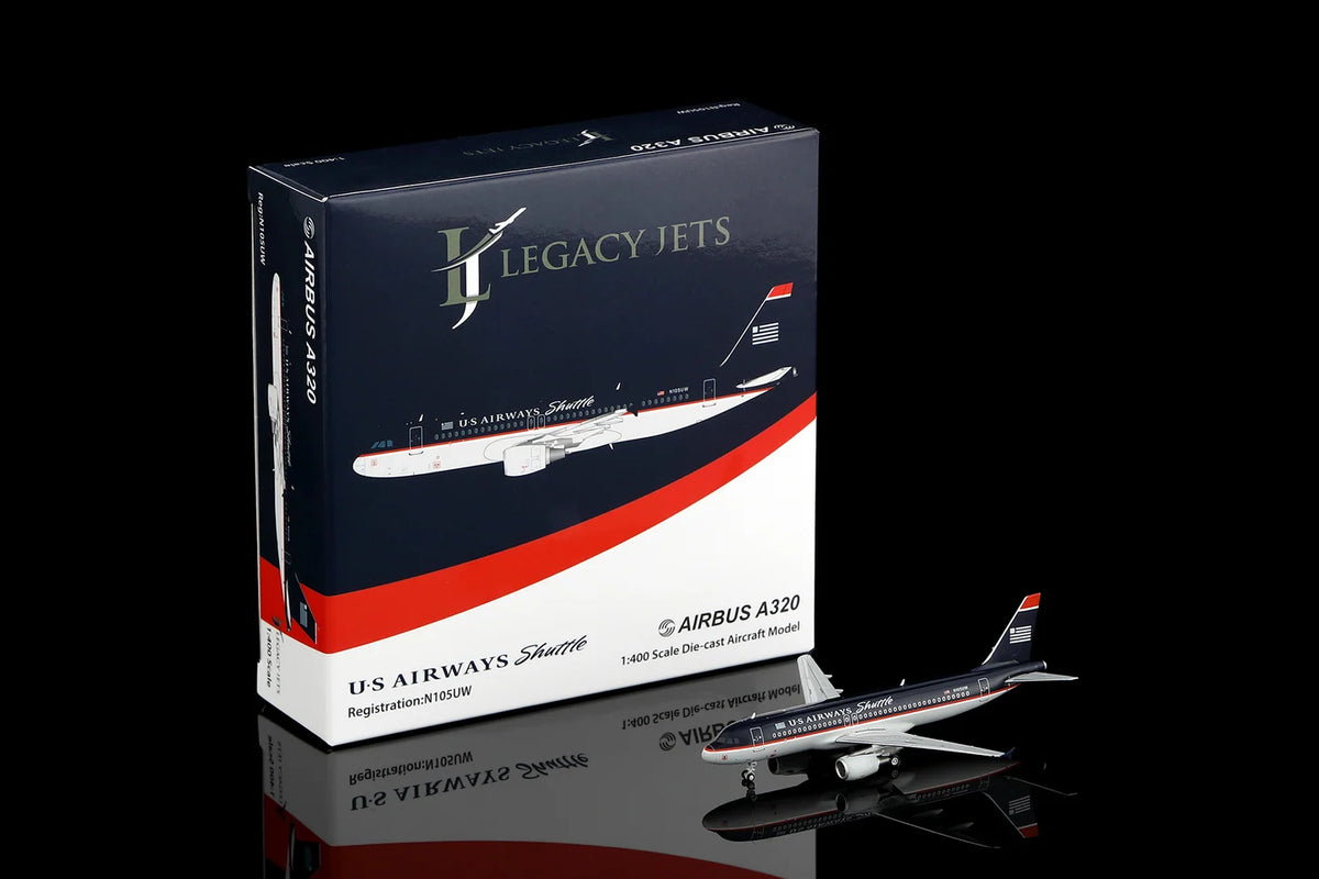 Pre-Order Legacy Jets 1:400 US Airways (Shuttle) Airbus A320 N105UW LJ11516-12