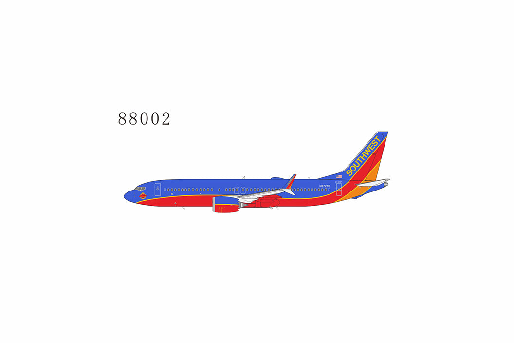 NG Models 1:400 Southwest Airlines Boeing 737 MAX 8 N872CB "Canyon Blue Retro" 88002