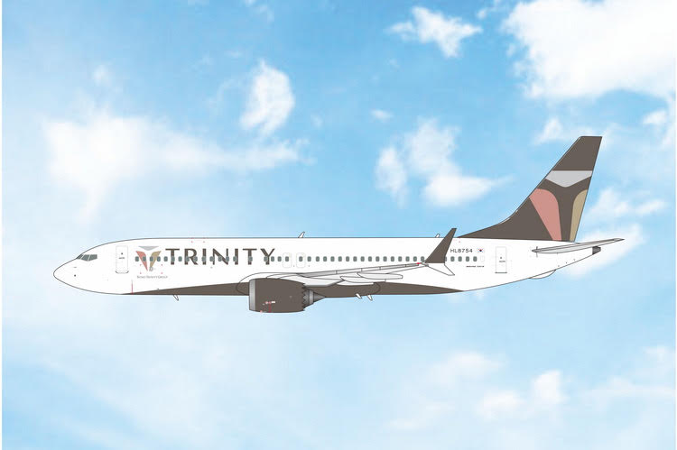 Pre-Order Phoenix Model 1:400 Trinity Airways Boeing 737 MAX 8 HL8754 12141