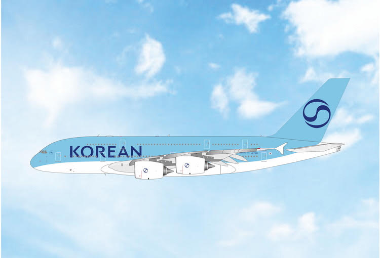 Pre-Order Phoenix Models 1:400 Korean Air Airbus A380 HL7621 04740